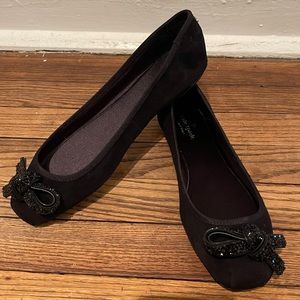 Kate Spade Black Suede Flats